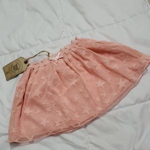 Nwt. Girls pink tulle star skirt